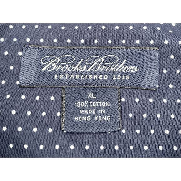 Brooks Brothers Collar Button Down Shirt Men's‎ Elegant Blue Polka Dot Sz. XL - Picture 4 of 5